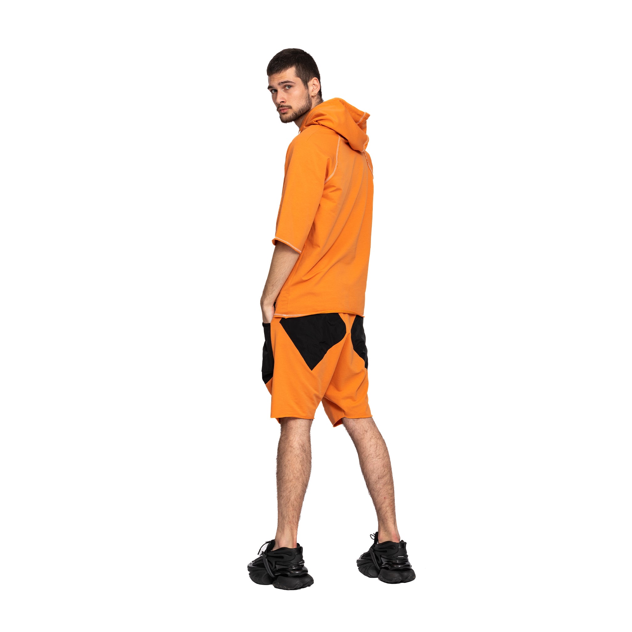 vagabond reflectss asimetrix pantaloni scurti cu tur lasat