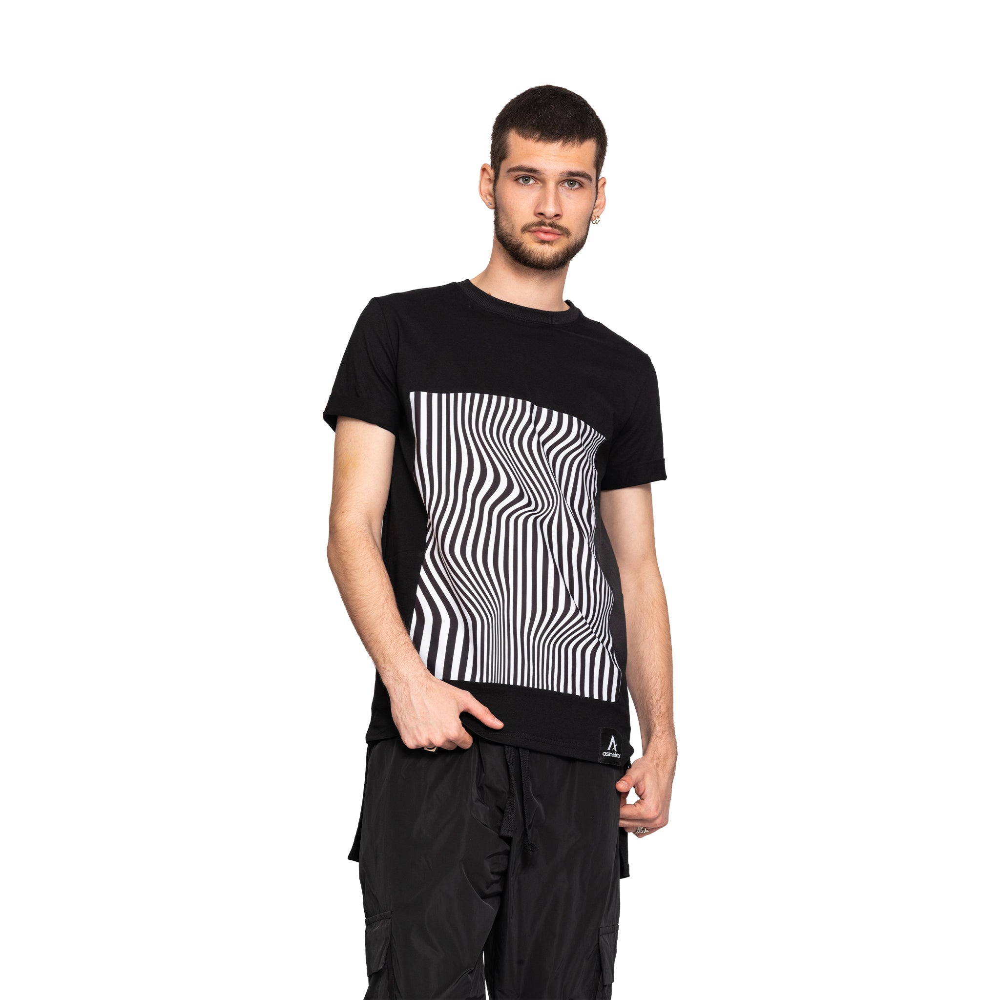 vagabond reflectss asimetrix tricou barbatesc negru