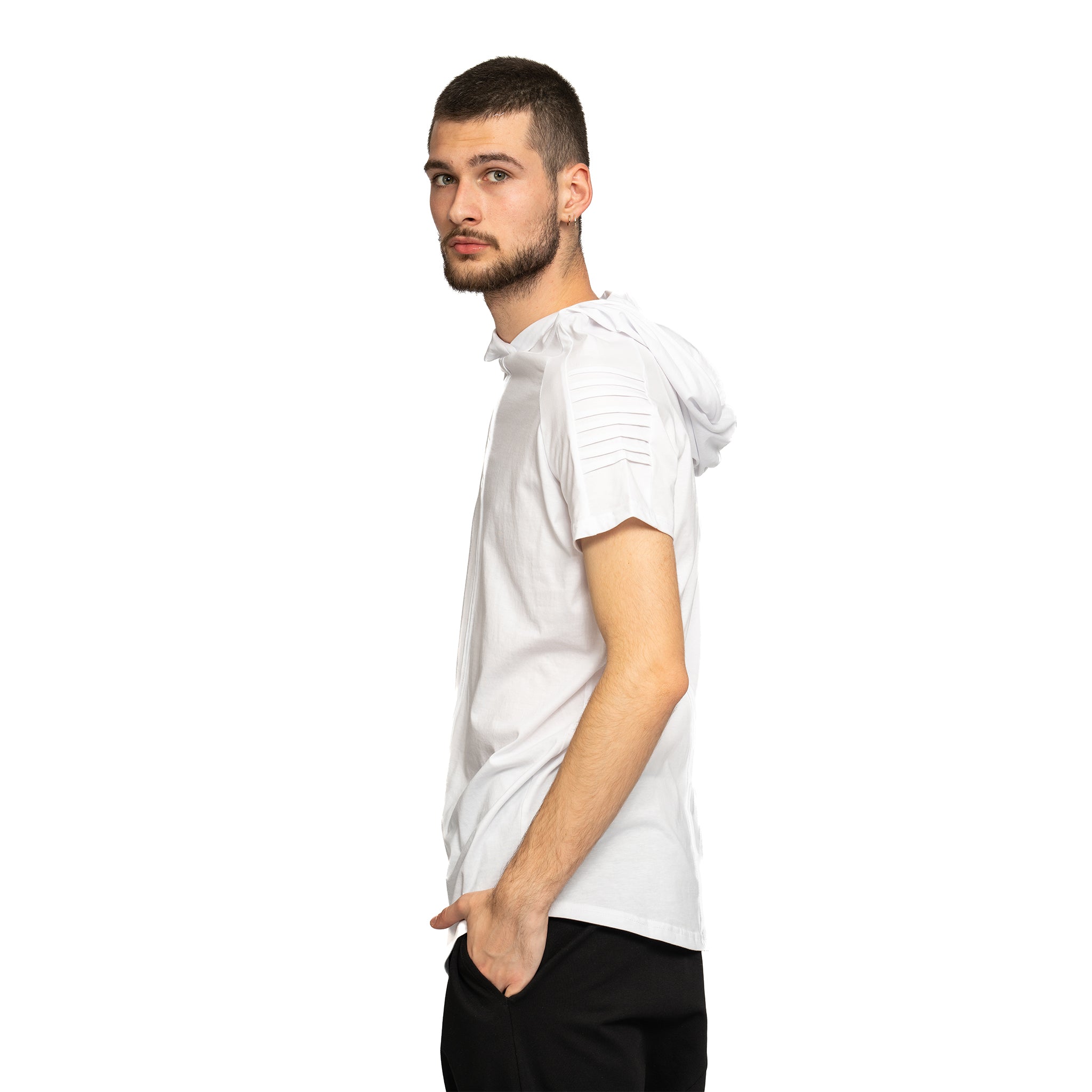 vagabond reflectss tricou alb tip hanorac cu gluga