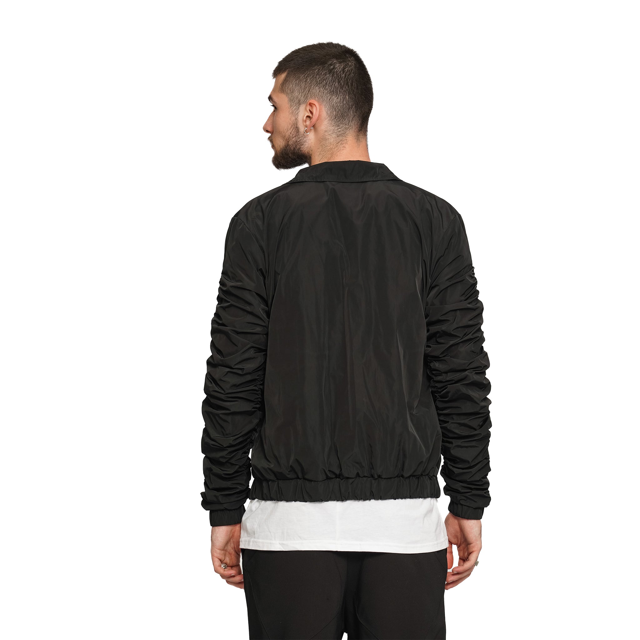 vagabond reflectss asimetrix Geaca neagra decoltata cu maneci incretite G01