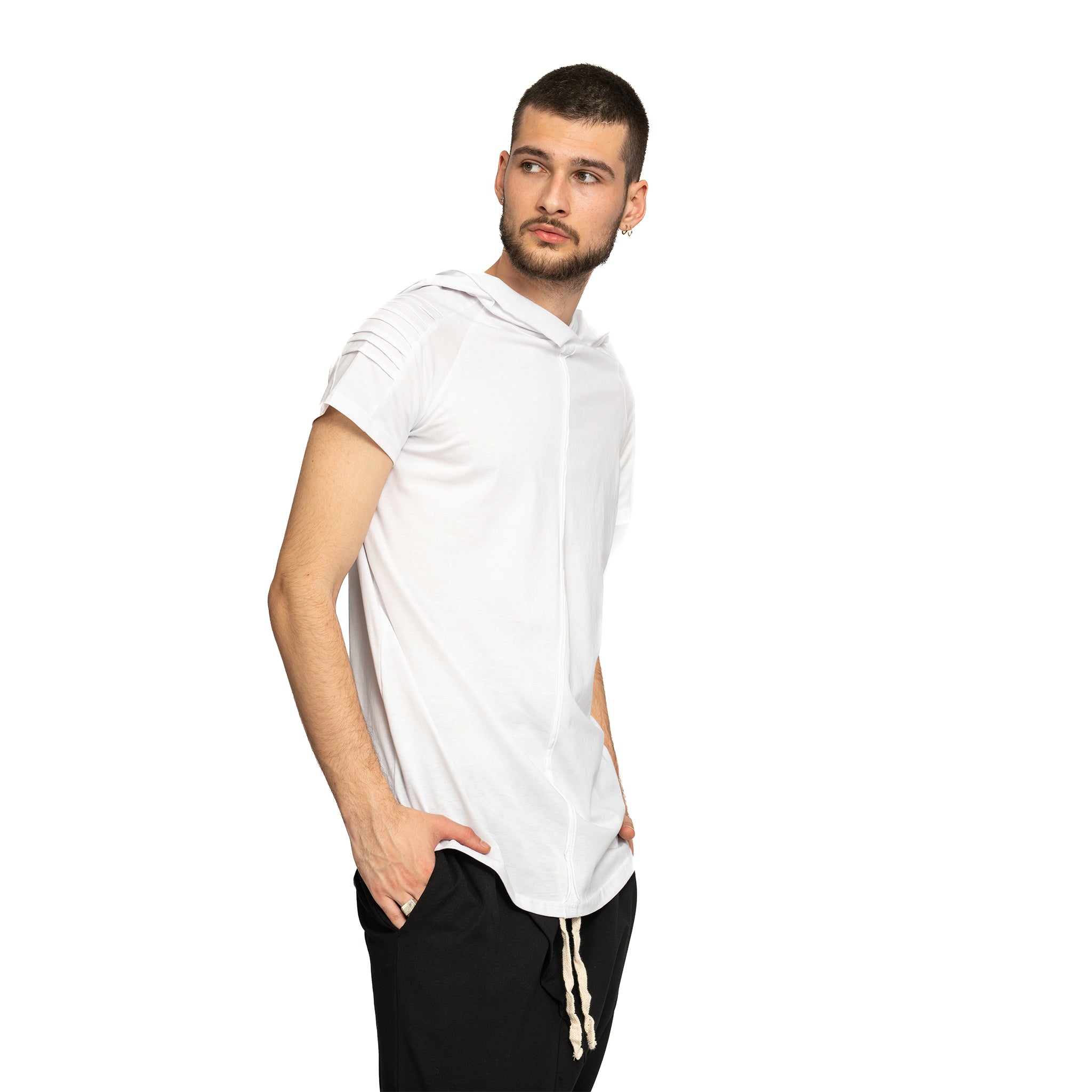 vagabond reflectss tricou alb tip hanorac cu gluga