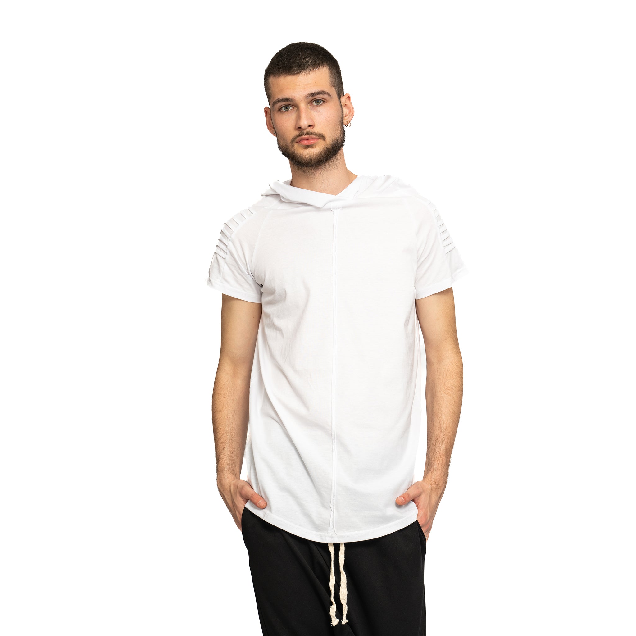 vagabond reflectss tricou alb tip hanorac cu gluga