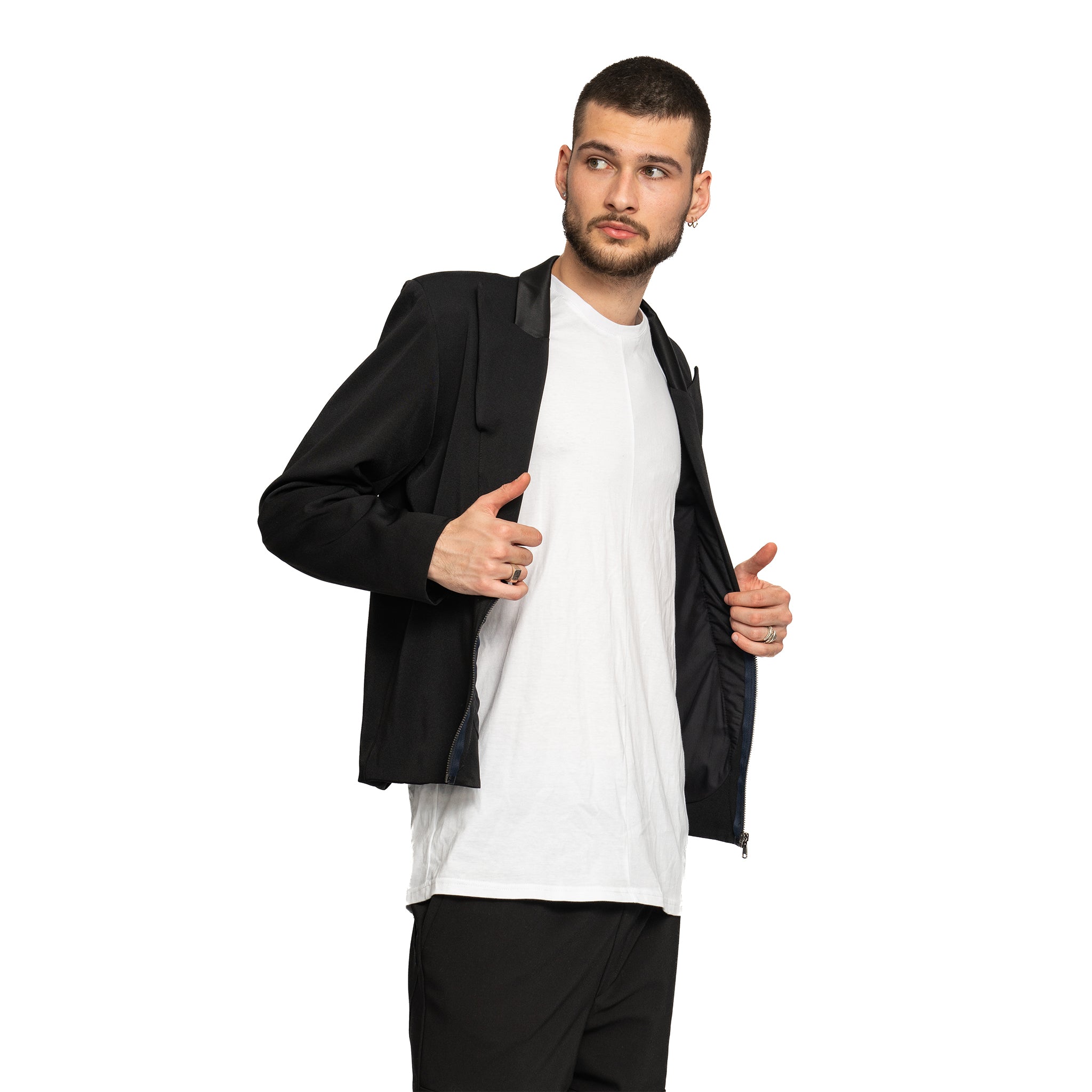 vagabond reflectss asimetrix Blazer negru jaketa neagra