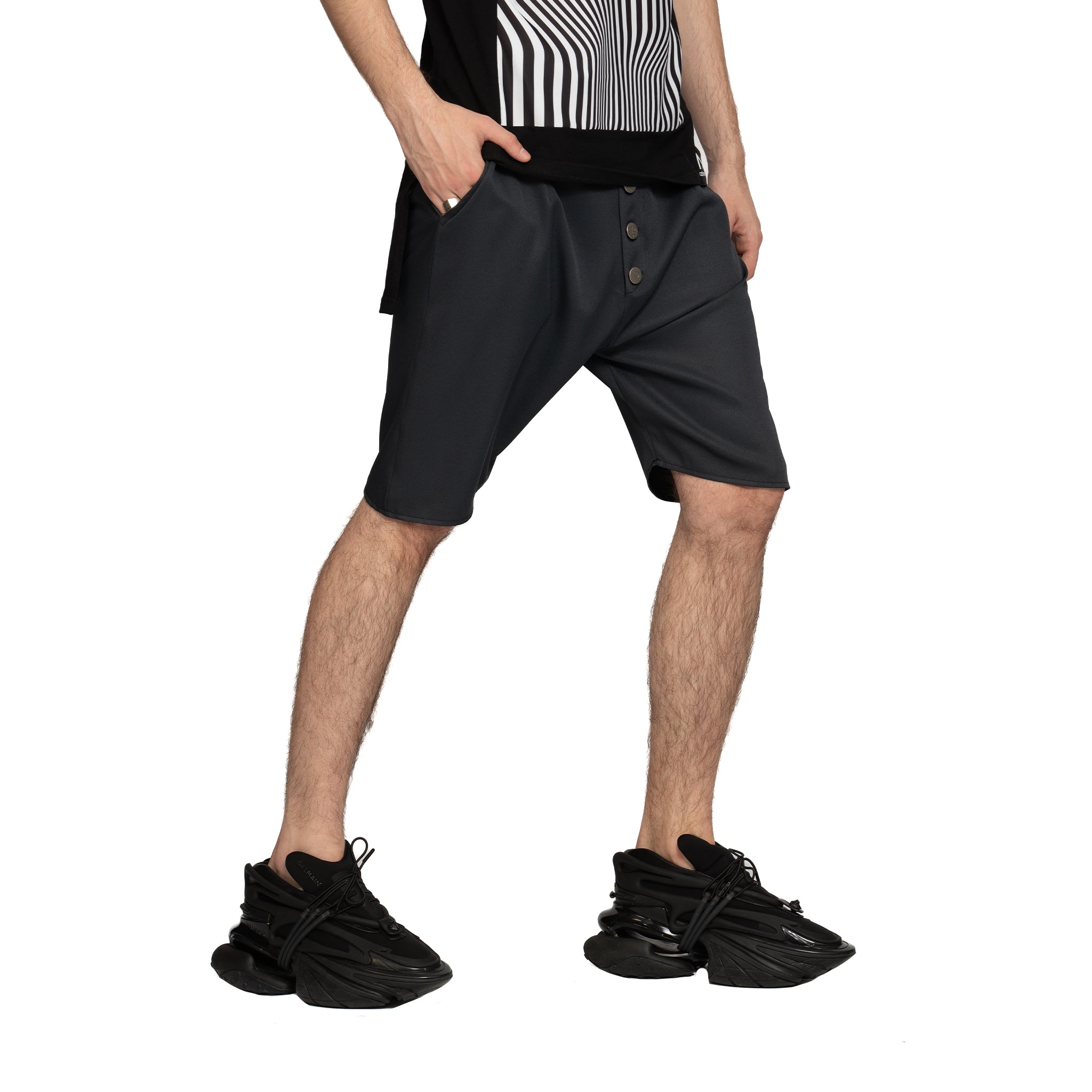 vagabond reflectss asimetrix pantaloni scurti cu tur lasat