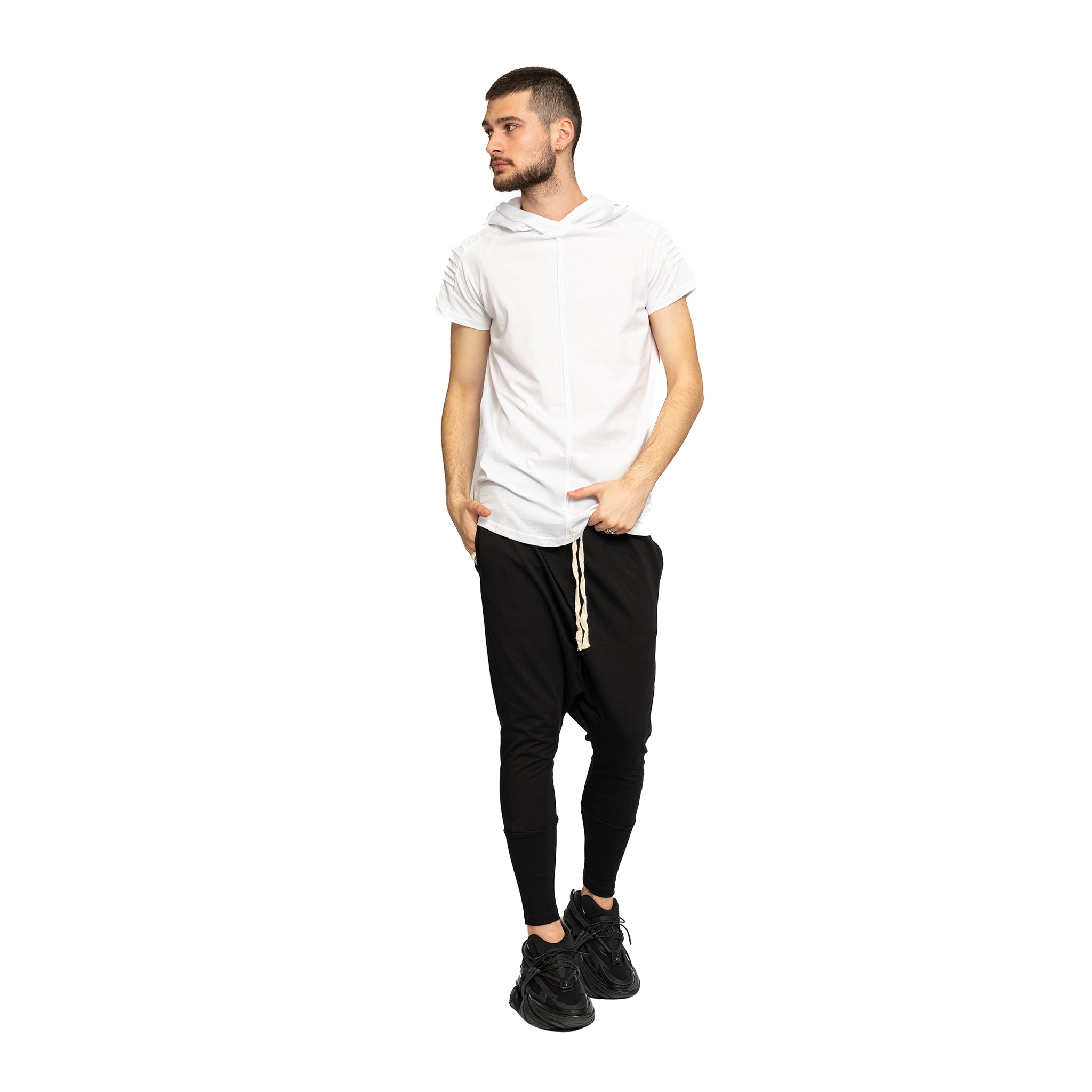 vagabond reflectss tricou alb tip hanorac cu gluga