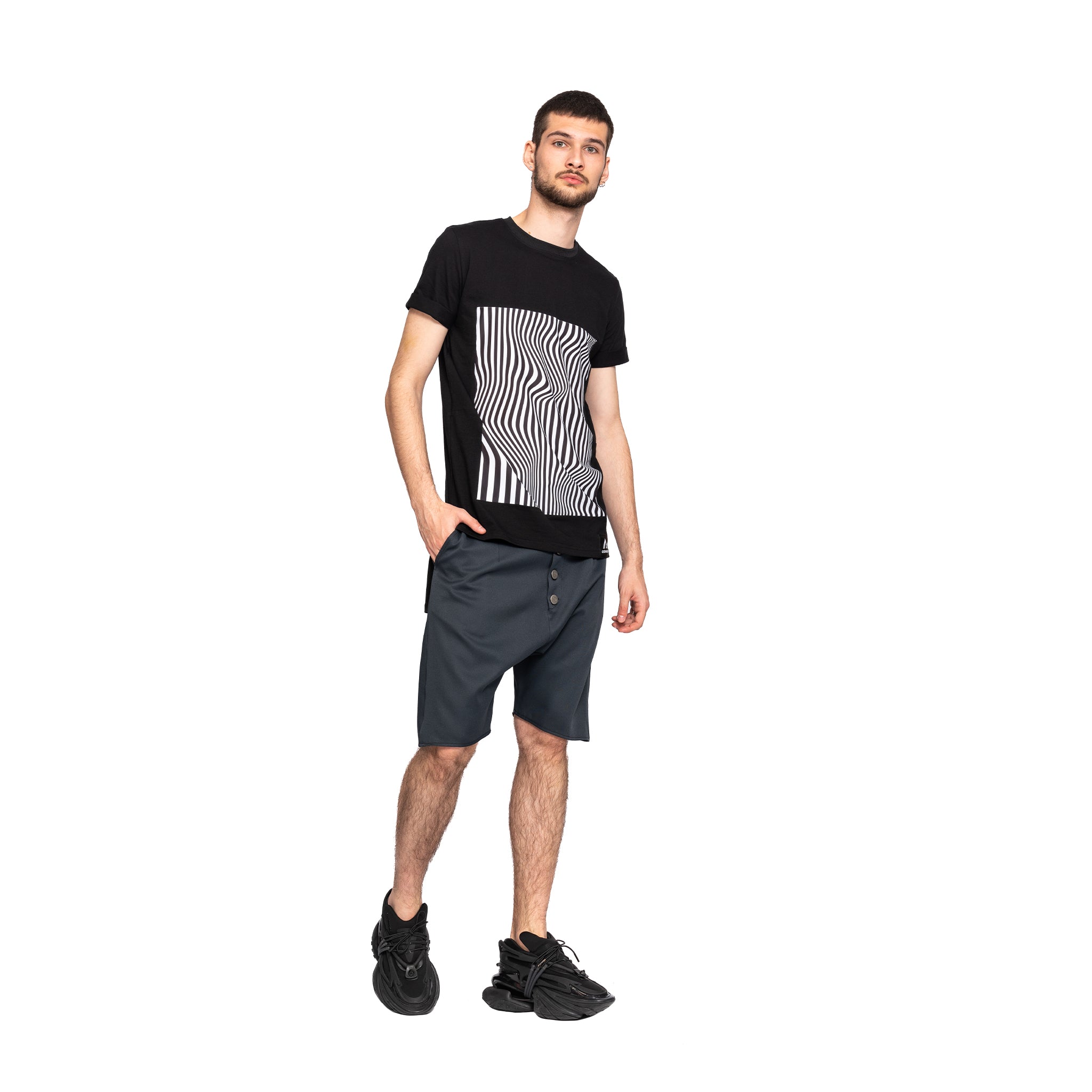 vagabond reflectss asimetrix pantaloni scurti cu tur lasat