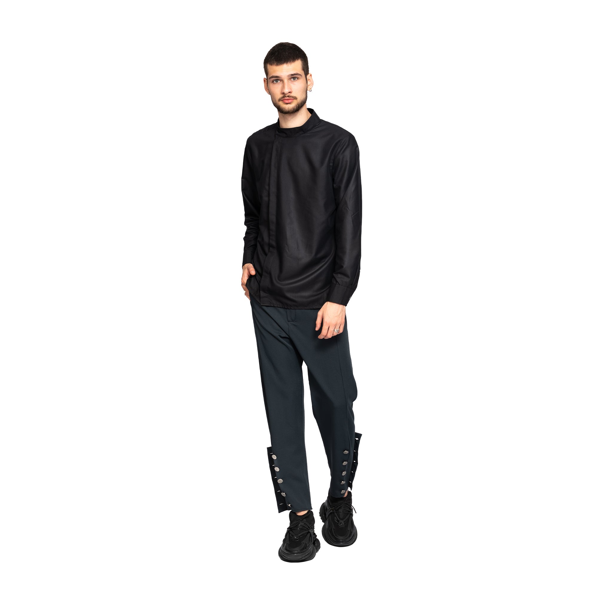 vagabond reflectss asimetrix pantaloni conici cu tur lasat