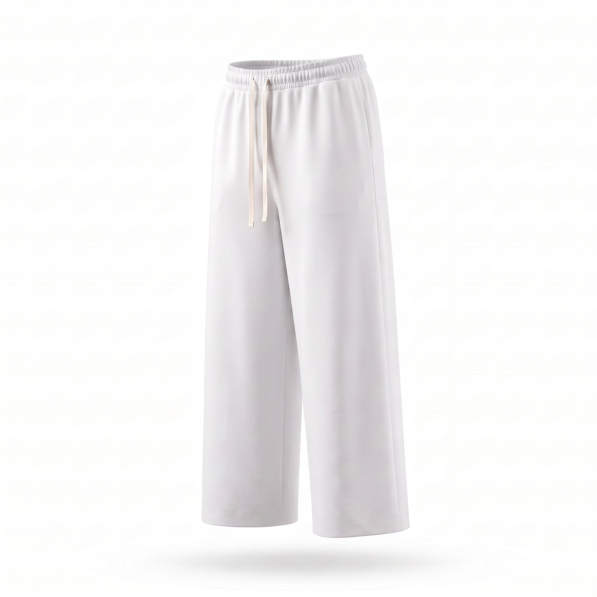 Compleu alb din bumbac cu tricou oversized cu mânecă trei sferturi și pantaloni drepți