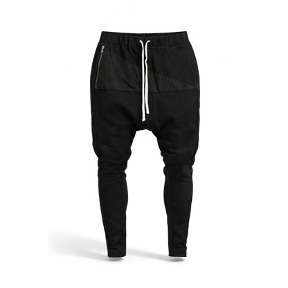 Pantaloni barbatesti conici cu tur si buzunar triunghiular din fas