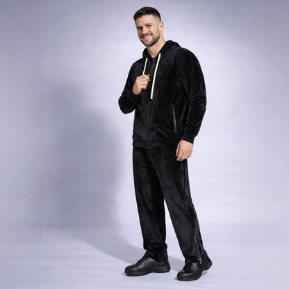 Design spate cu buzunare minimaliste si finisaj luxos catifea neagra Asimetrix