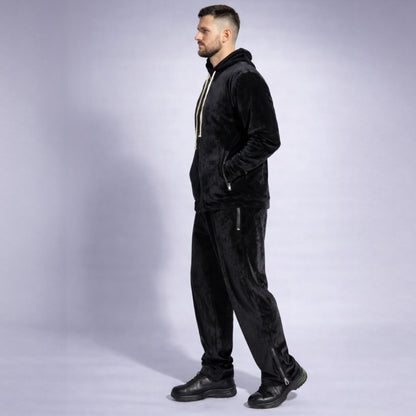 Cusaturi intarite si detalii fermoare la terminatie pantaloni catifea Asimetrix