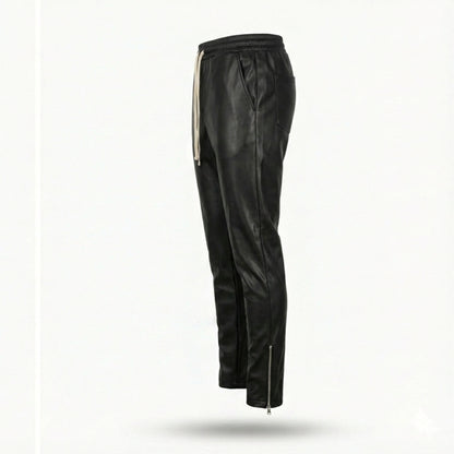 Sistem de sustinere talie si detalii finisaj piele ecologica premium pantaloni Asimetrix