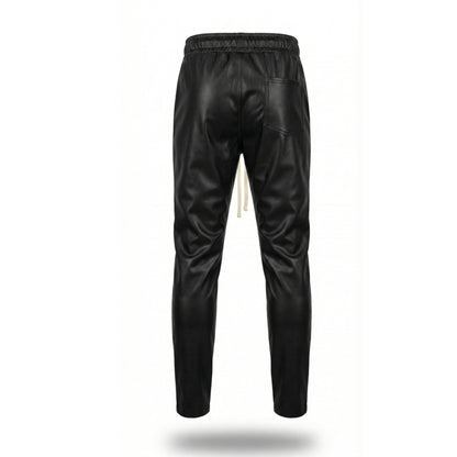 Croiala conica si tur jos pantaloni negri din piele vegana Asimetrix - design modern