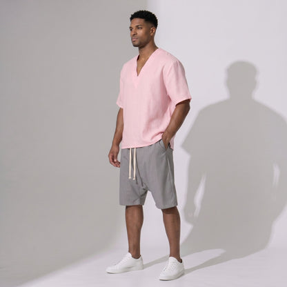Pantaloni Scurți Bărbați Gri Oversized de Vară | Lejeri, Respirabili, Confort Absolut