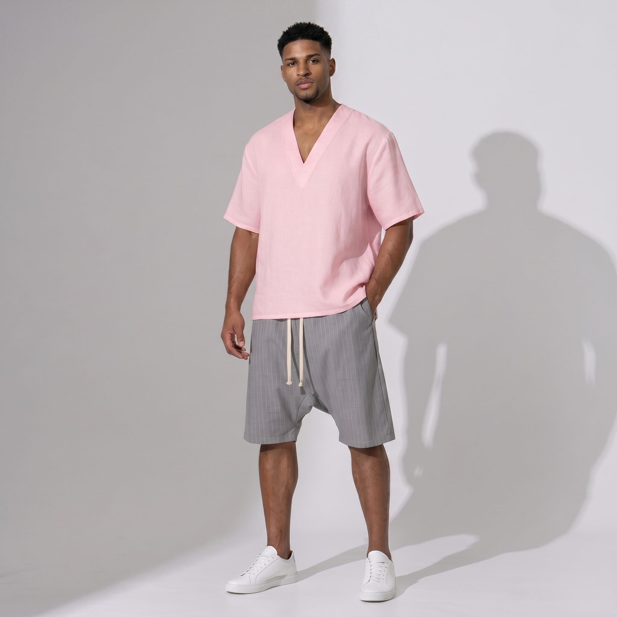 Pantaloni Scurți Bărbați Gri Oversized de Vară | Lejeri, Respirabili, Confort Absolut
