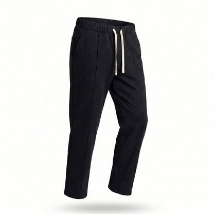 Pantaloni de trening negri cu tur lasat si croiala dreapta Asimetrix - stil urban avant-garde