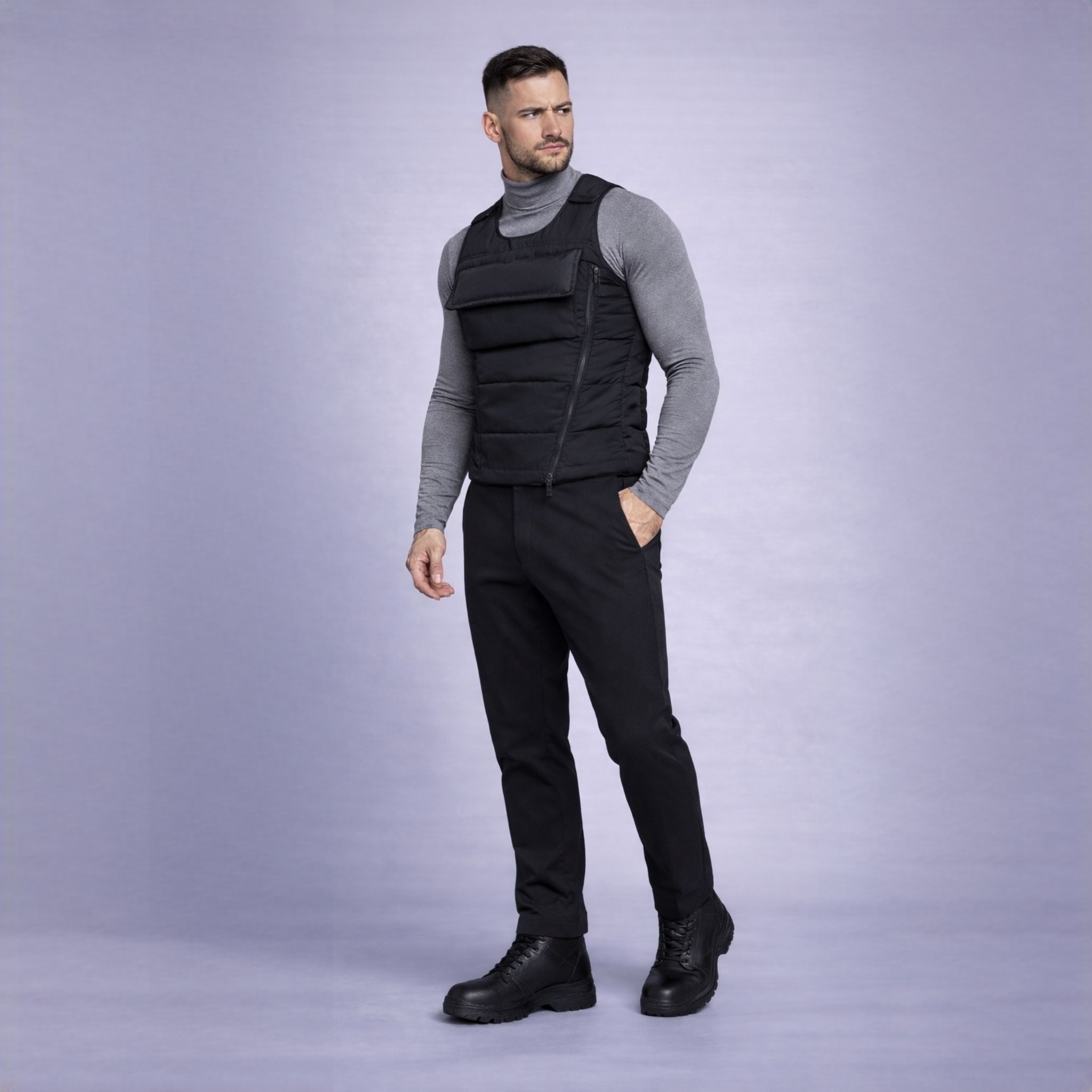 Pantaloni bărbătești negri conici – Stil modern și croială slim