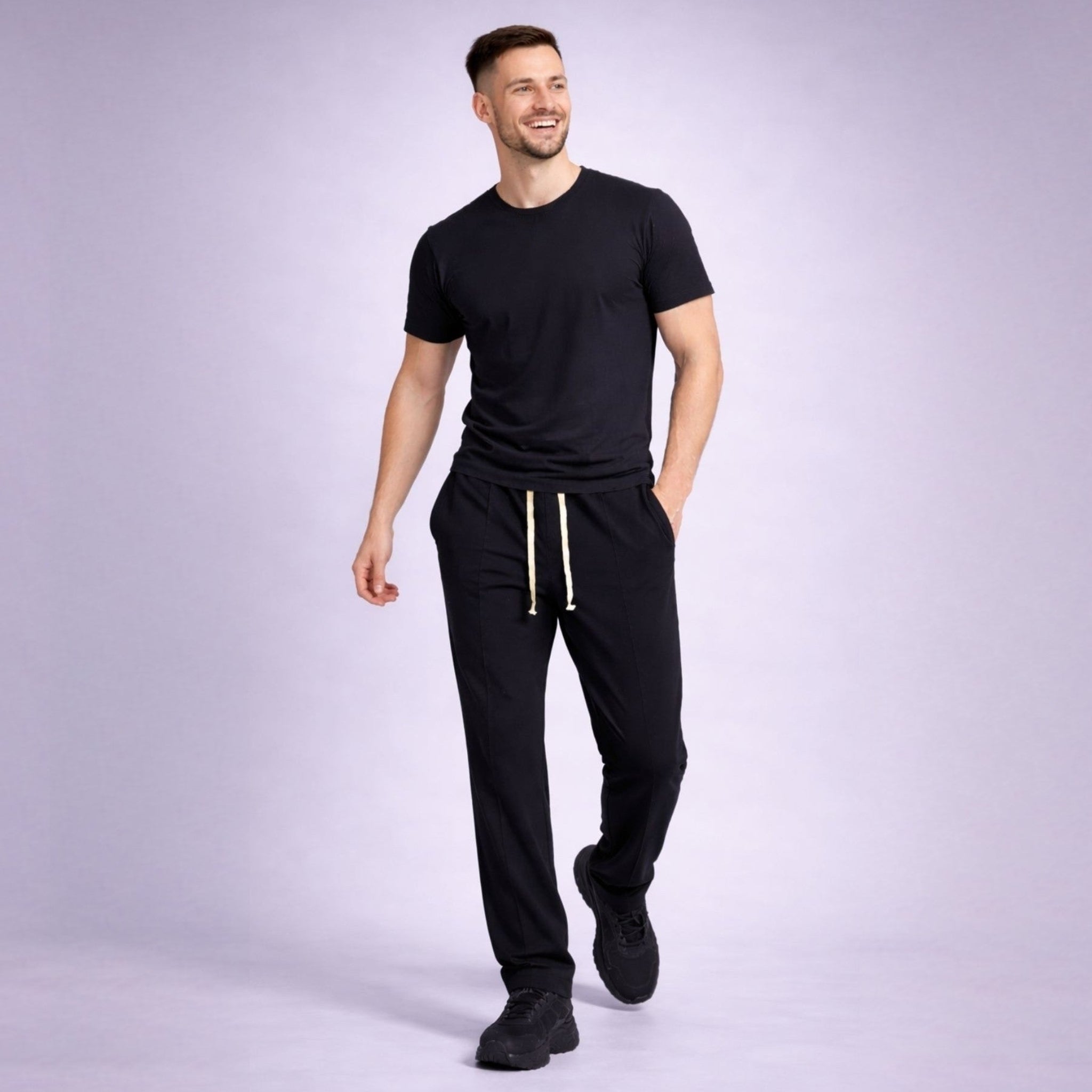 Tricou basic negru din bumbac