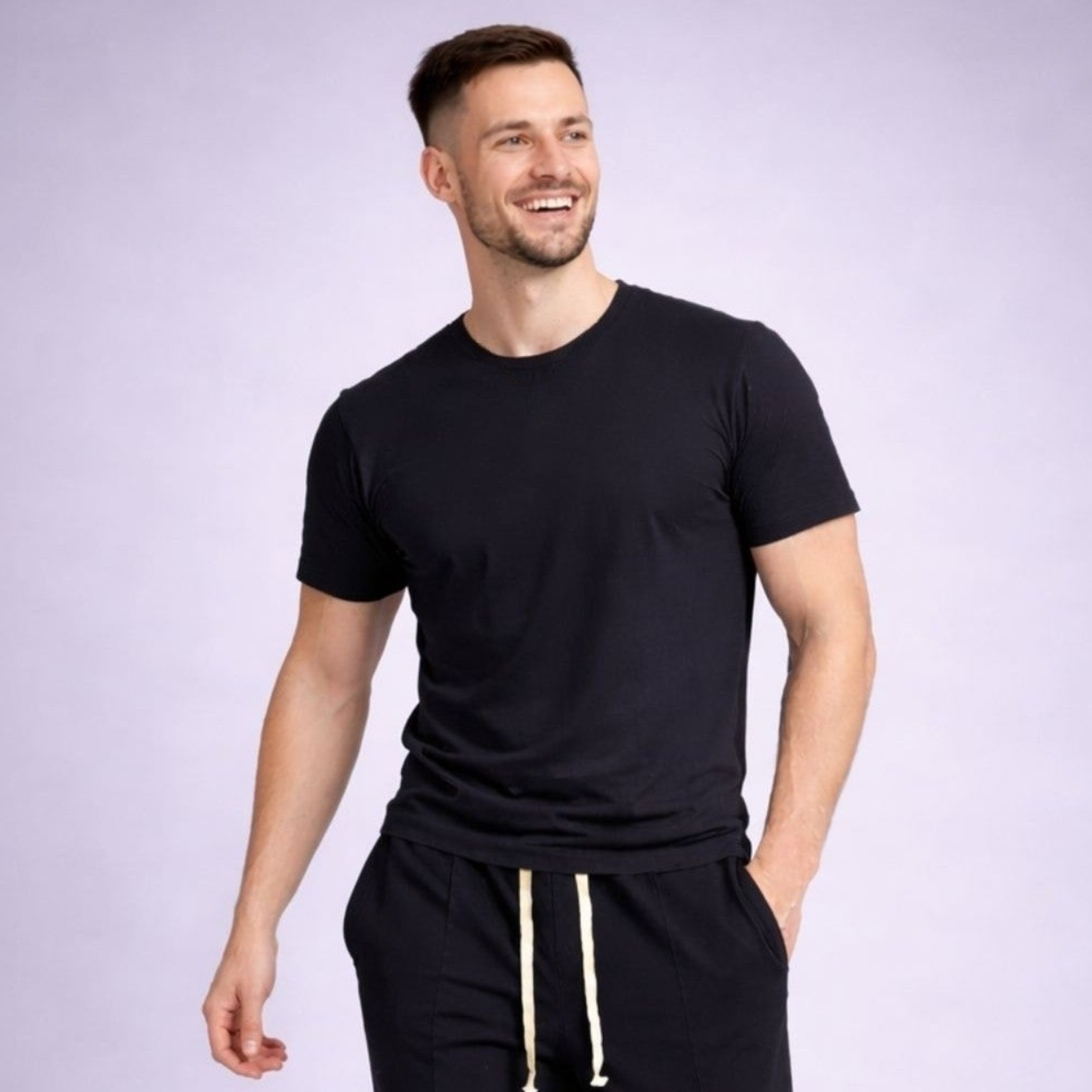 Tricou basic negru din bumbac