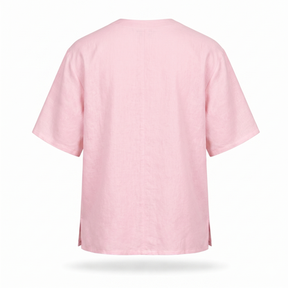 Bluză Bărbați din In Roz Deschis, Oversized – De Vară, Respirabilă