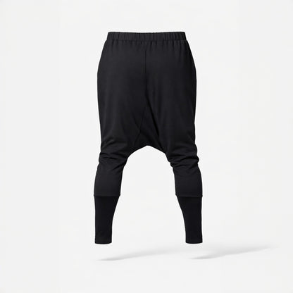 Pantaloni negri bărbătești cu tur și croială mulată pe gambă – Stil modern și dinamic