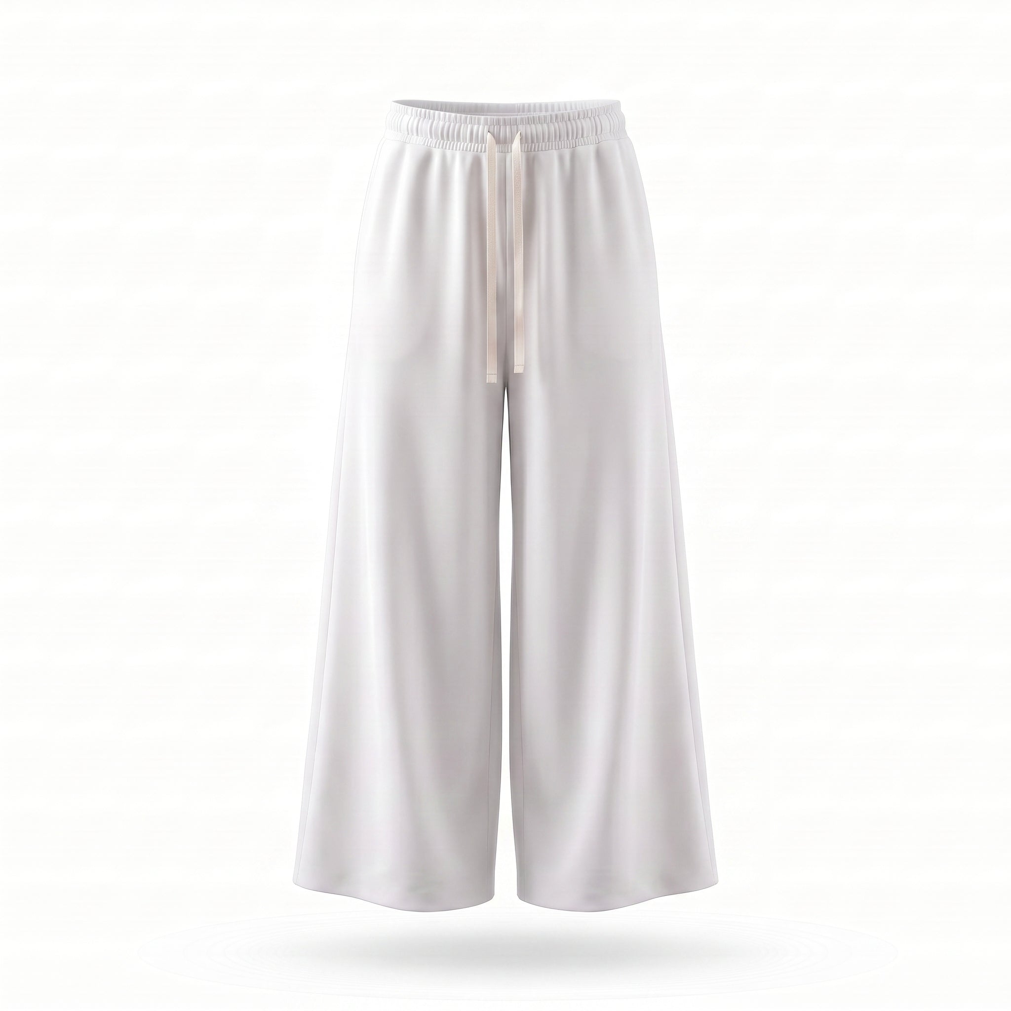 Pantaloni Bărbați Oversized Albi din Bumbac 100% – Croi Drept și Larg