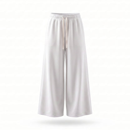 Pantaloni Bărbați Oversized Albi din Bumbac 100% – Croi Drept și Larg