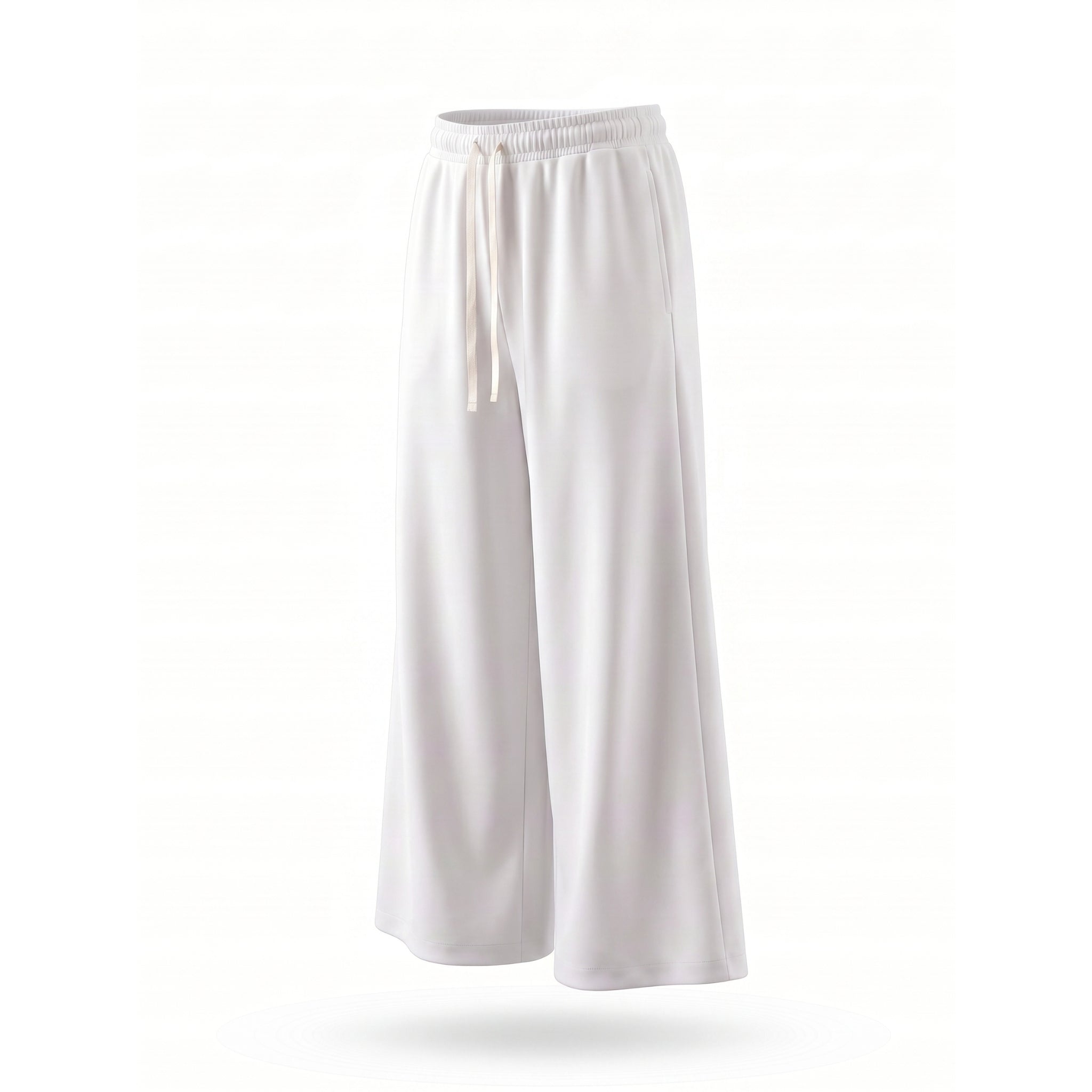 Pantaloni Bărbați Oversized Albi din Bumbac 100% – Croi Drept și Larg