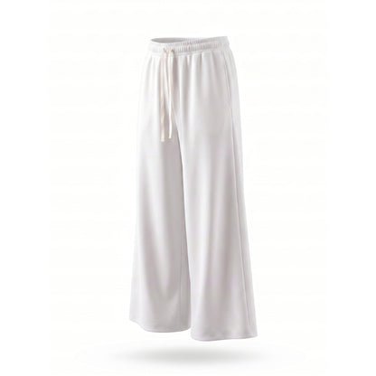 Pantaloni Bărbați Oversized Albi din Bumbac 100% – Croi Drept și Larg