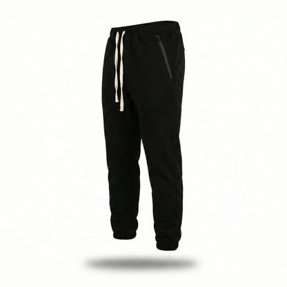 Pantaloni de trening barbatesti clasici negri Asimetrix - croiala regular fit confortabila