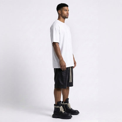 Pantaloni scurți bărbătești negru din piele ecologică – Asimetrix