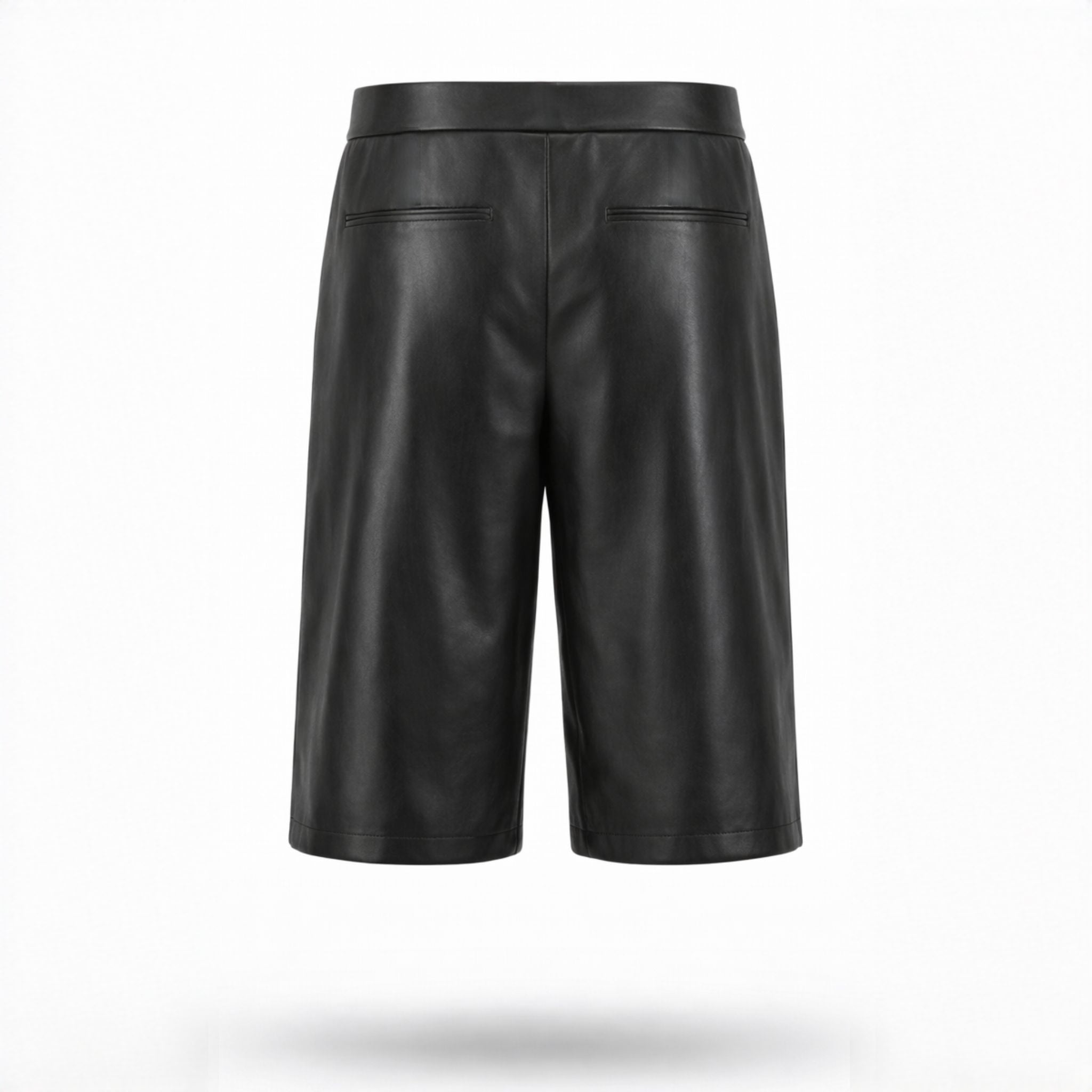 Pantaloni scurți bărbătești negru din piele ecologică – Asimetrix