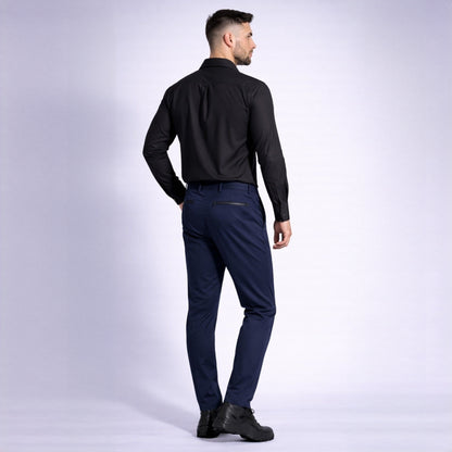 Pantaloni bărbătești bleumarin conici – Stil modern și croială slim