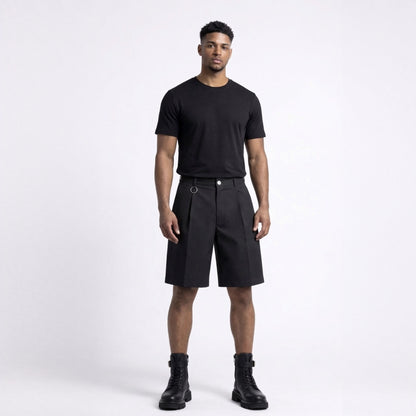 Pantaloni scurți bărbătești negru din bistretch – Asimetrix