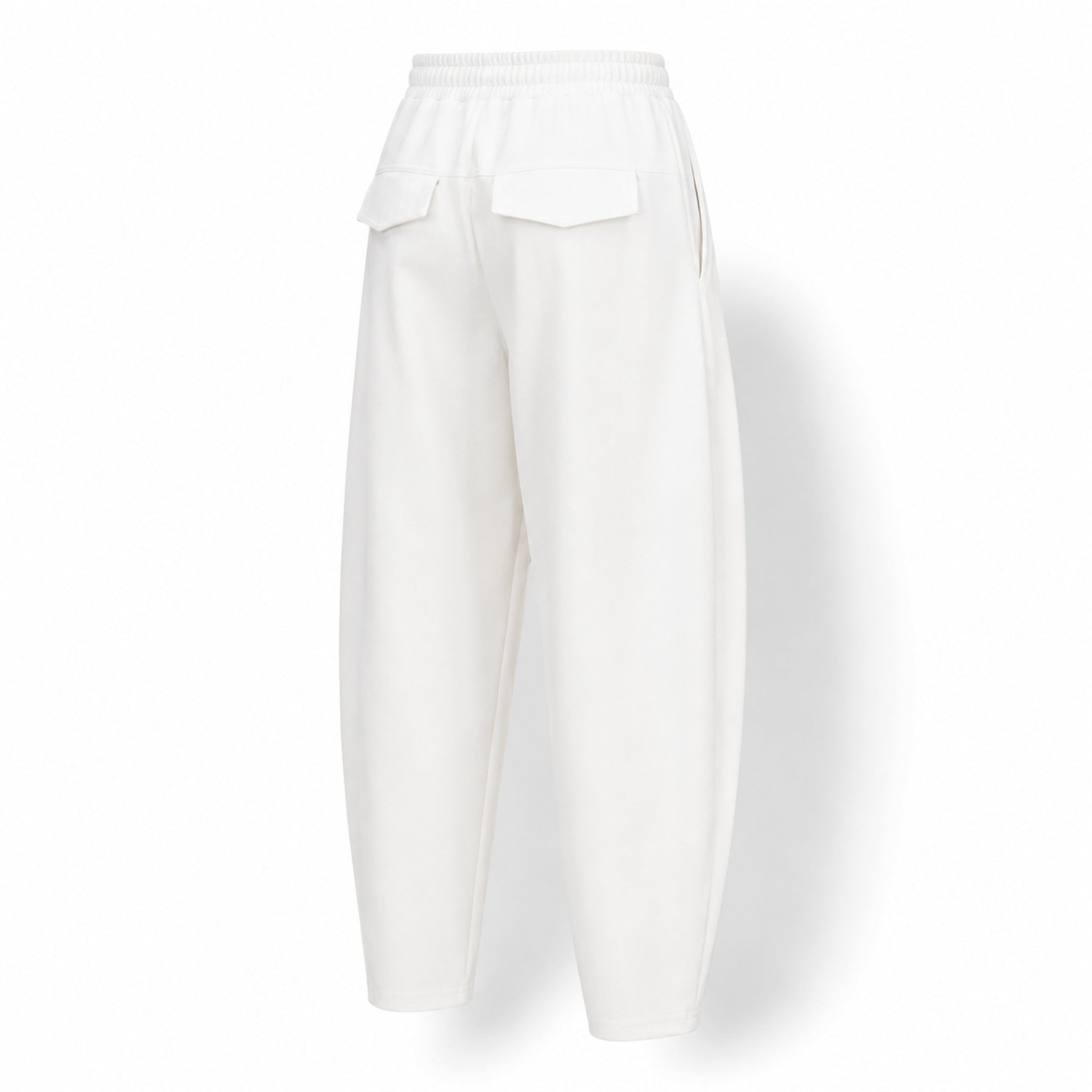 Pantaloni trening bărbați conici tip balon – design oversized, alb