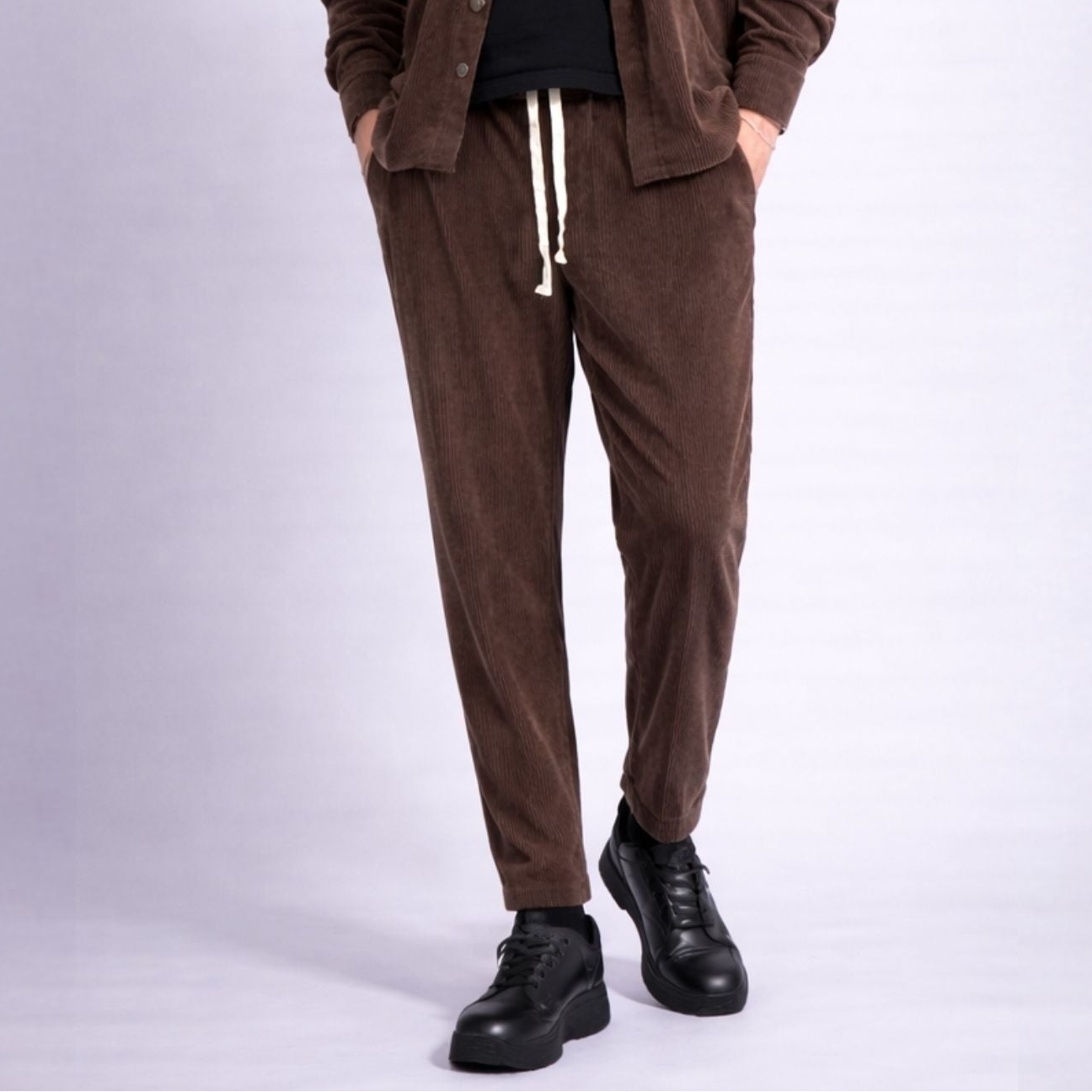 Pantaloni din raiat cu tur lasat