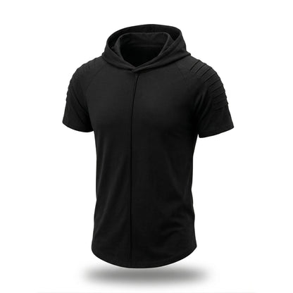 Tricou negru cu gluga tip hanorac – Stil Urban Modern