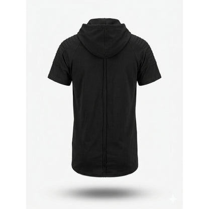 Tricou negru cu gluga tip hanorac – Stil Urban Modern