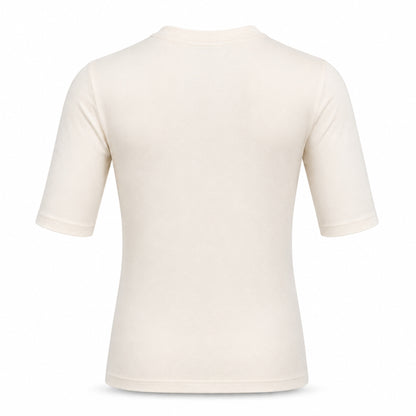 Tricou bărbați alb ecru slim fit cu decolteu în V - Jersey Subțire, Respirabil, Calitate Premium