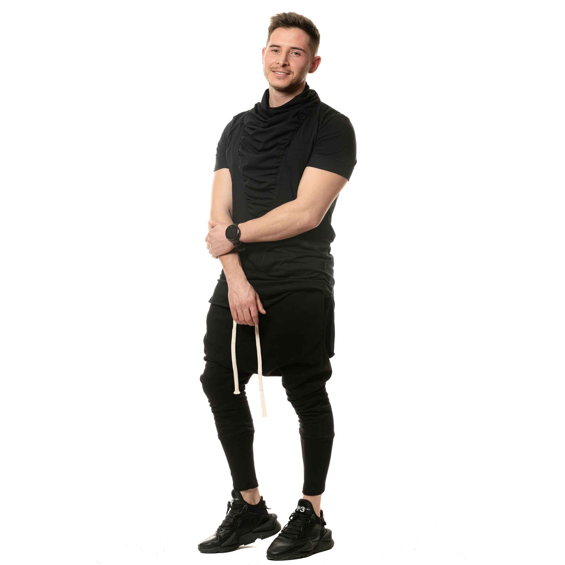 vagabond reflectss pantaloni negri cu tur