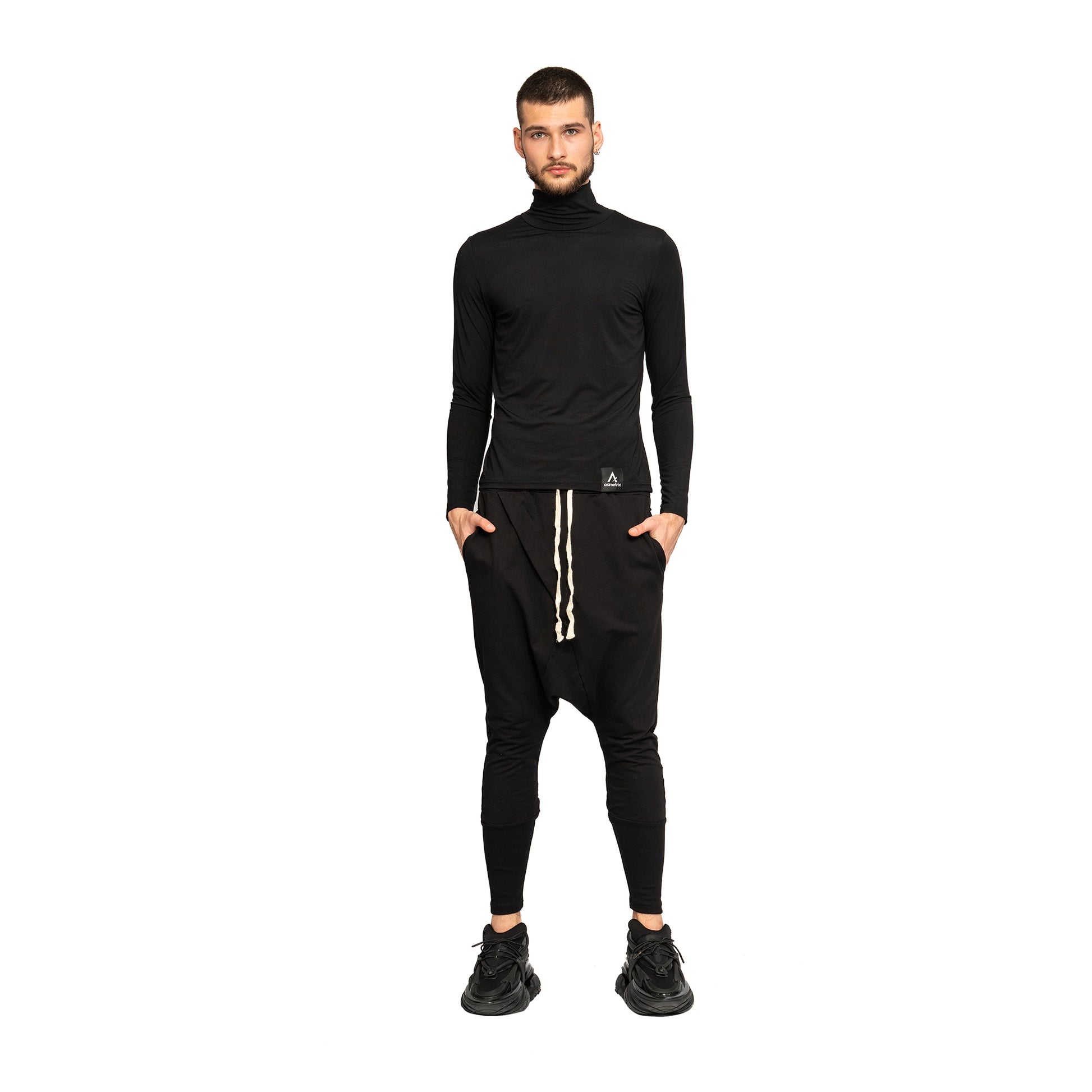 vagabond reflectss pantaloni negri cu tur