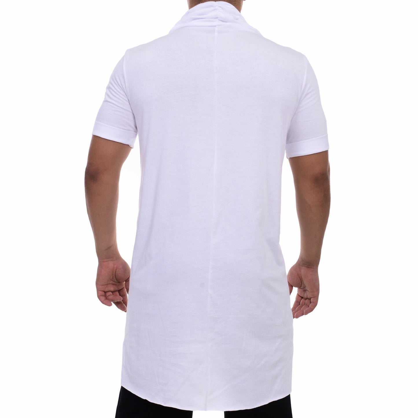 Tricou long line cu maneca pana la cot si decolteu incretit TA08