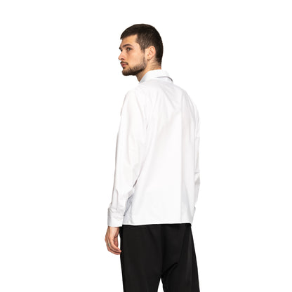 vagabond reflectss asimetrix camasa barbati barbateasca alba cu fata suprapusa