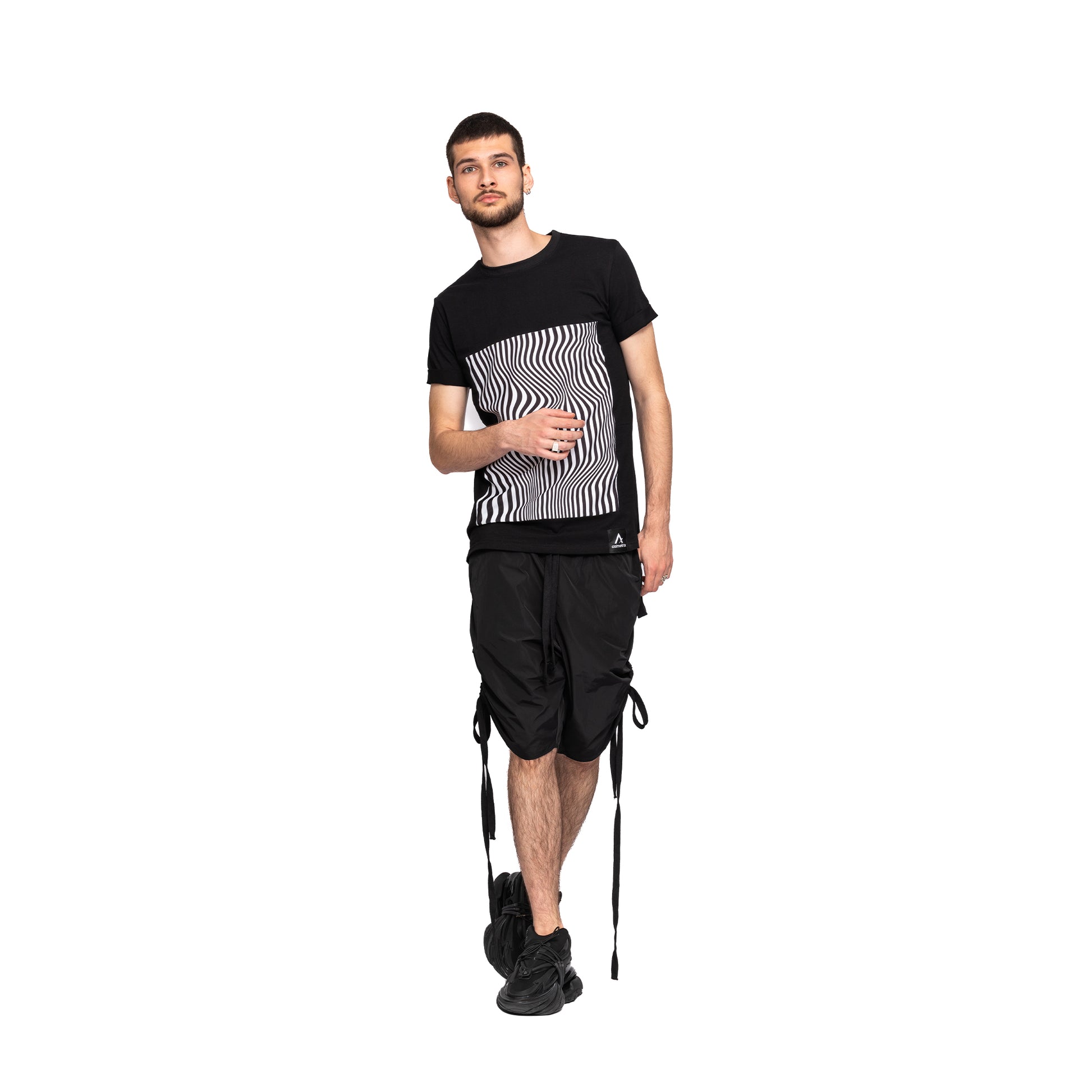 vagabond reflectss asimetrix pantaloni scurti cu tur lasat
