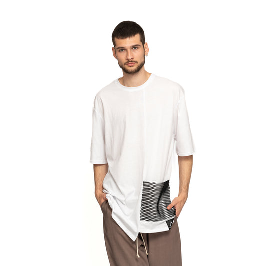 vagabond reflectss asimetrix tricou barbatesc alb