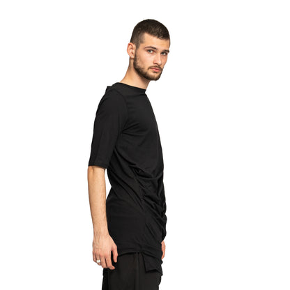 vagabond reflectss asimetrix Tricou negru long line cu drapaje