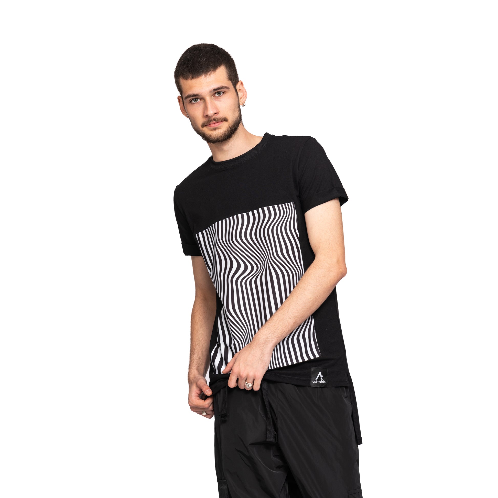 vagabond reflectss asimetrix tricou barbatesc negru