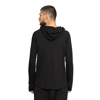 vagabond reflectss bluza neagra cu maneca lunga buzunar aplicat si gluga