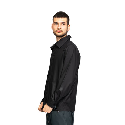 vagabond reflectss asimetrix camasa barbati barbateasca neagra cu fata suprapusa