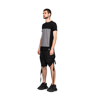 vagabond reflectss asimetrix pantaloni scurti cu tur lasat